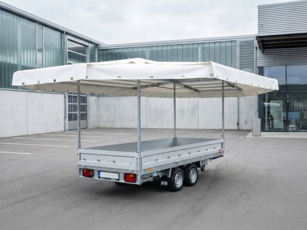 Tandem Hochlader Marktanhänger mit Planendach