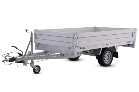 Offener Einachser Hochlader Anhänger mit Alu-Bordwänden von HIRTH