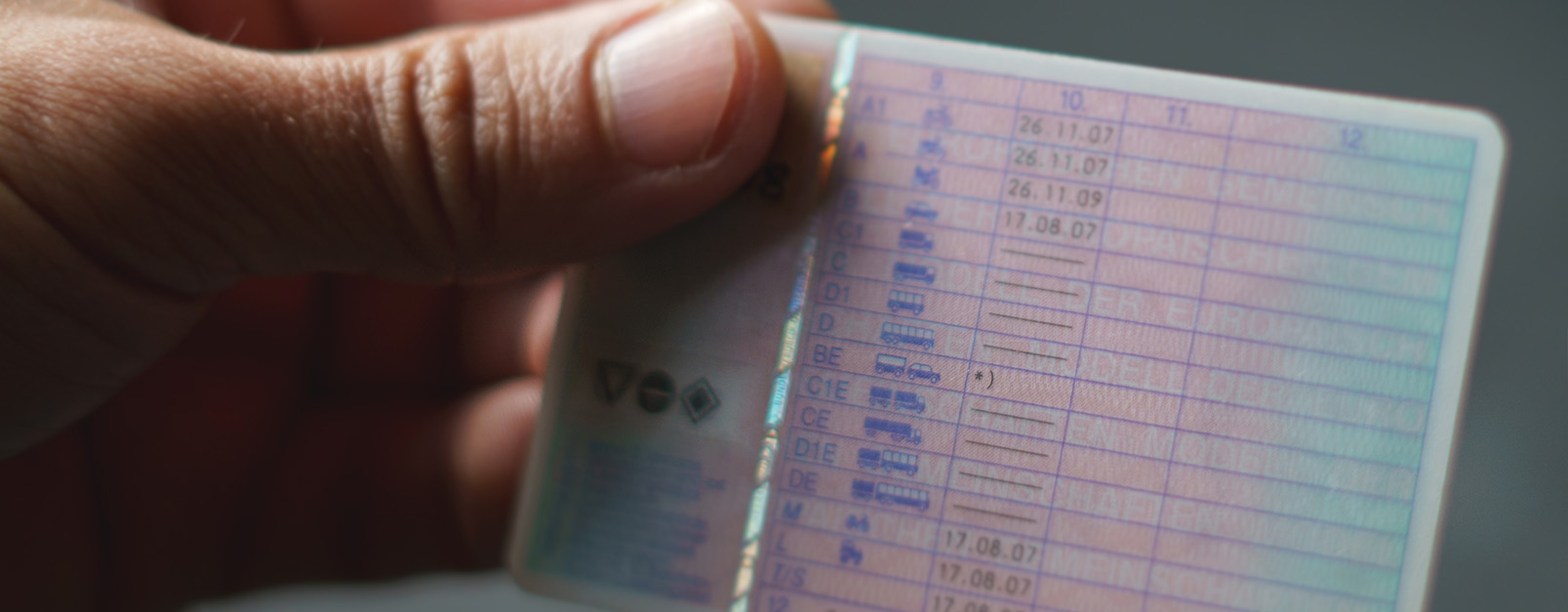 Nahaufnahme eines Führerscheins der Klasse B